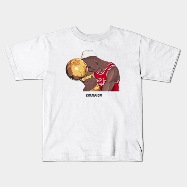 Michael Jordan First Championship Kids T-Shirt by Sgt_Ringo